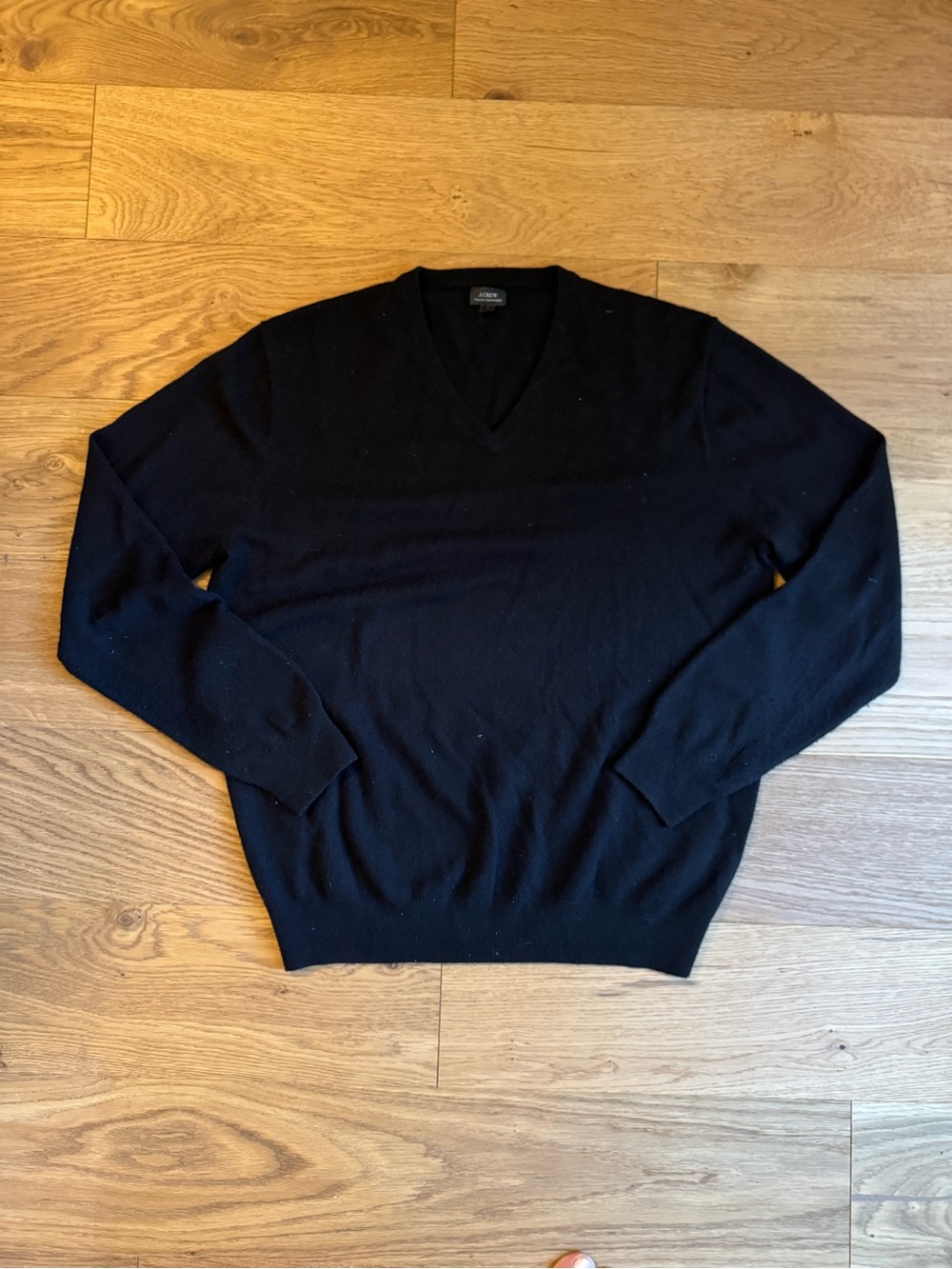 J.Crew Collection Italian Cashmere V-Neck Sweater Black Large Luxury Travel